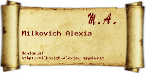 Milkovich Alexia névjegykártya